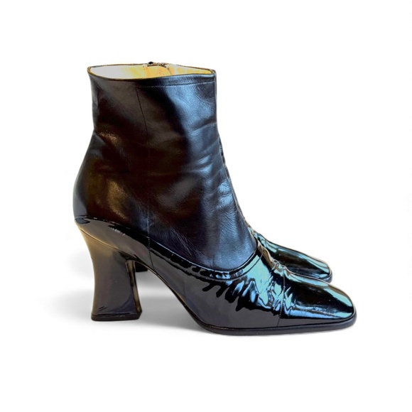 Prada Black Leather Ankle Boots – Size 38 - Picture 3 of 10